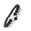 Fashion Round Crystal & Volcanic Rock Beaded Unisex Bracelet Set