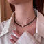 Fashion Round Imitation Pearl Beaded Choker Necklace for Women