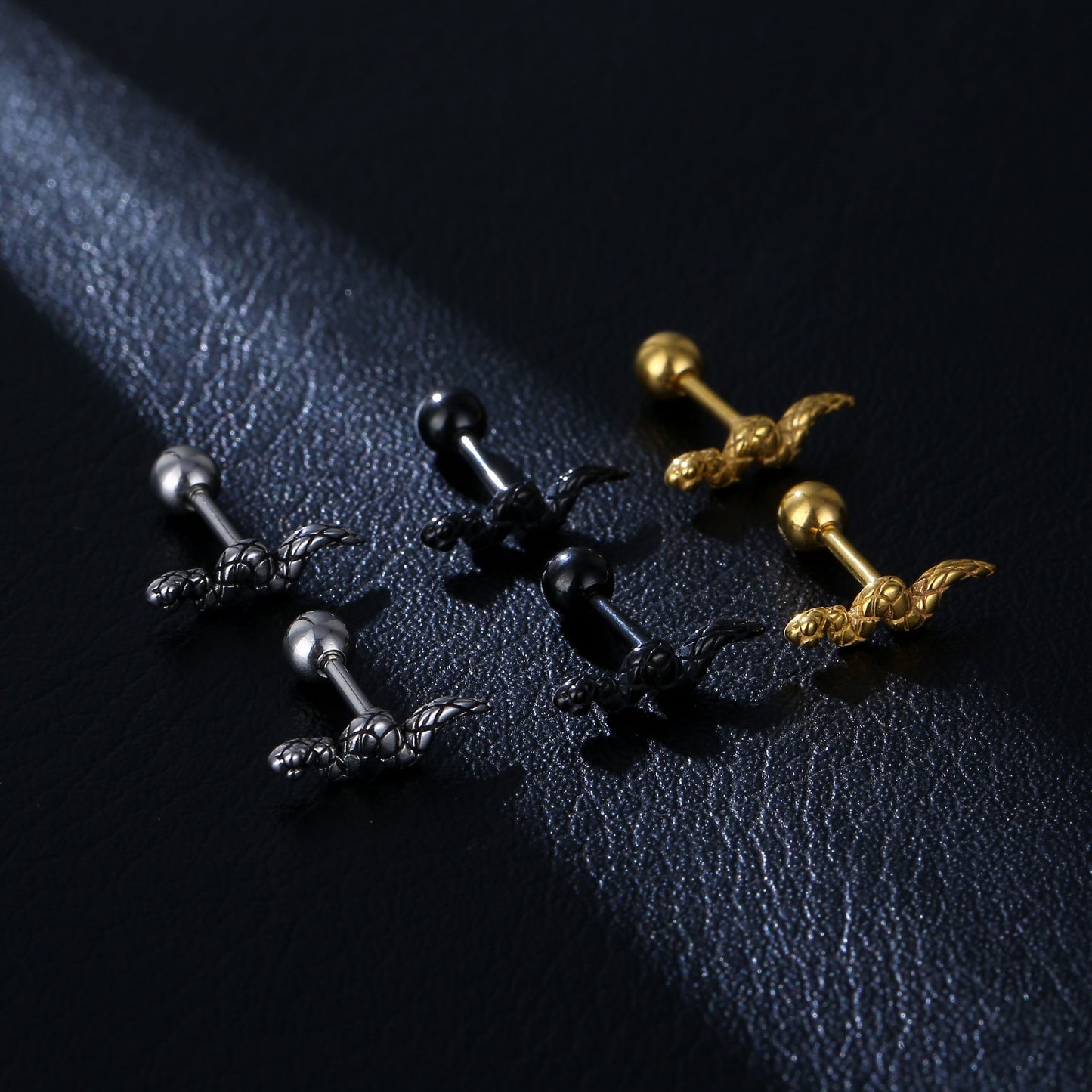 Fashion Snake Stainless Steel Ear Studs