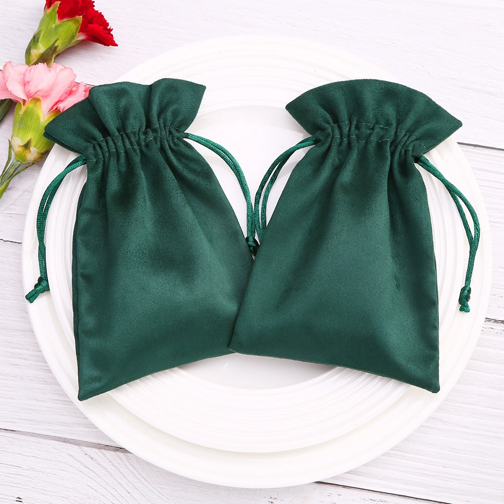 1 Piece Fashion Solid Color Velvet Drawstring Jewelry Gift Bags