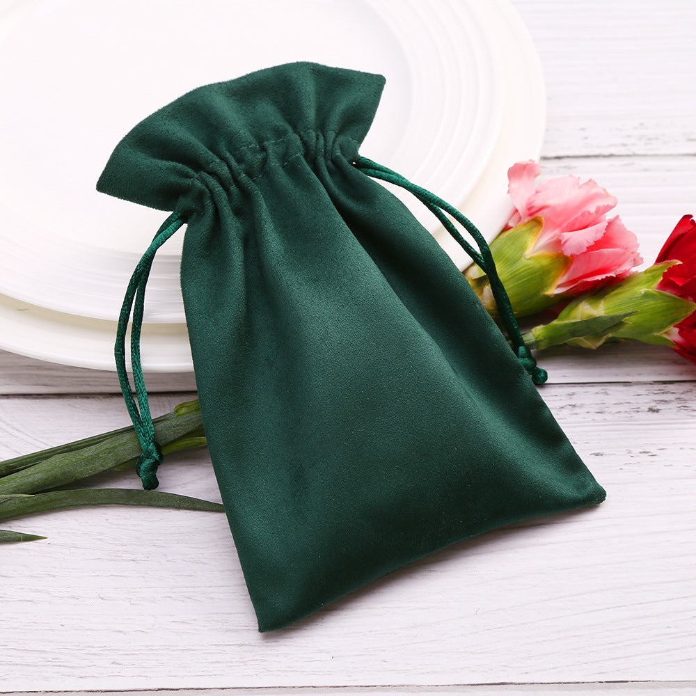 1 Piece Fashion Solid Color Velvet Drawstring Jewelry Gift Bags