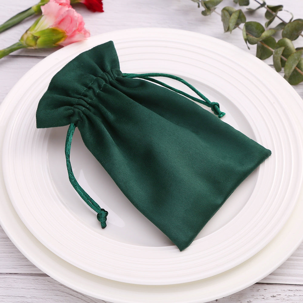 1 Piece Fashion Solid Color Velvet Drawstring Jewelry Gift Bags