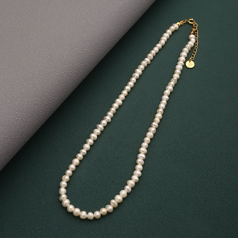 Fashion Freshwater Pearl Beaded Choker Necklace