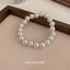 Fashion Solid Color Pearl Beaded Elastic Bracelet - French Retro Style Women's Jewelry