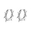 1 Piece Fashion Punk Style 18K Gold Plated Stainless Steel Spike Hoop Earrings