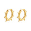 1 Piece Fashion Punk Style 18K Gold Plated Stainless Steel Spike Hoop Earrings