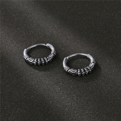 Fashion Titanium Steel Twisted Hoop Men's Earrings