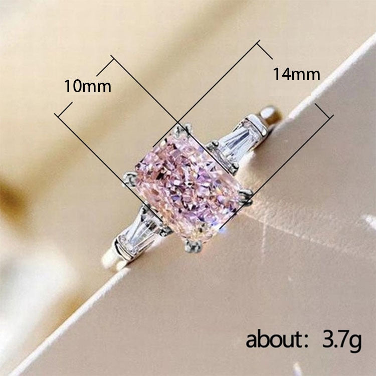 Fashion Square Alloy Zircon Engagement Ring for Women