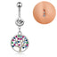 Fashion Star & Heart Zircon Flower Stainless Steel Belly Ring