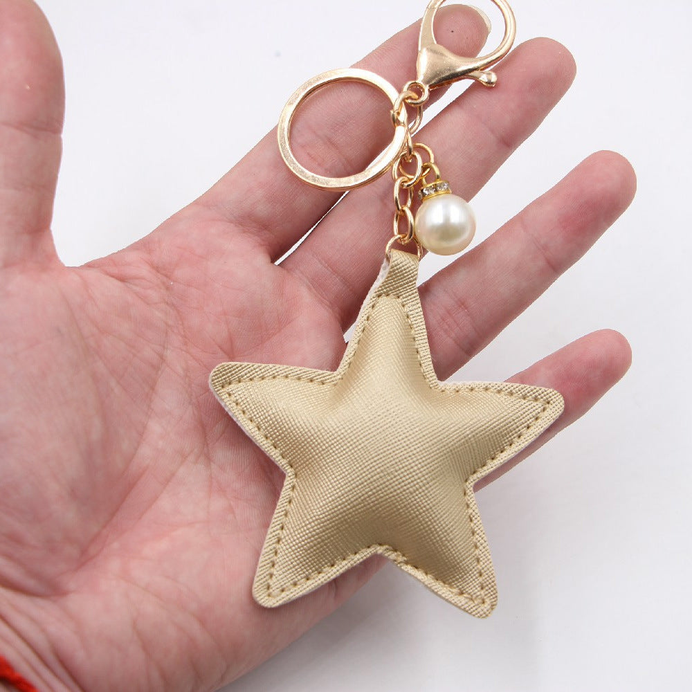 Fashion Star PU Leather Keychain Pendant Accessory