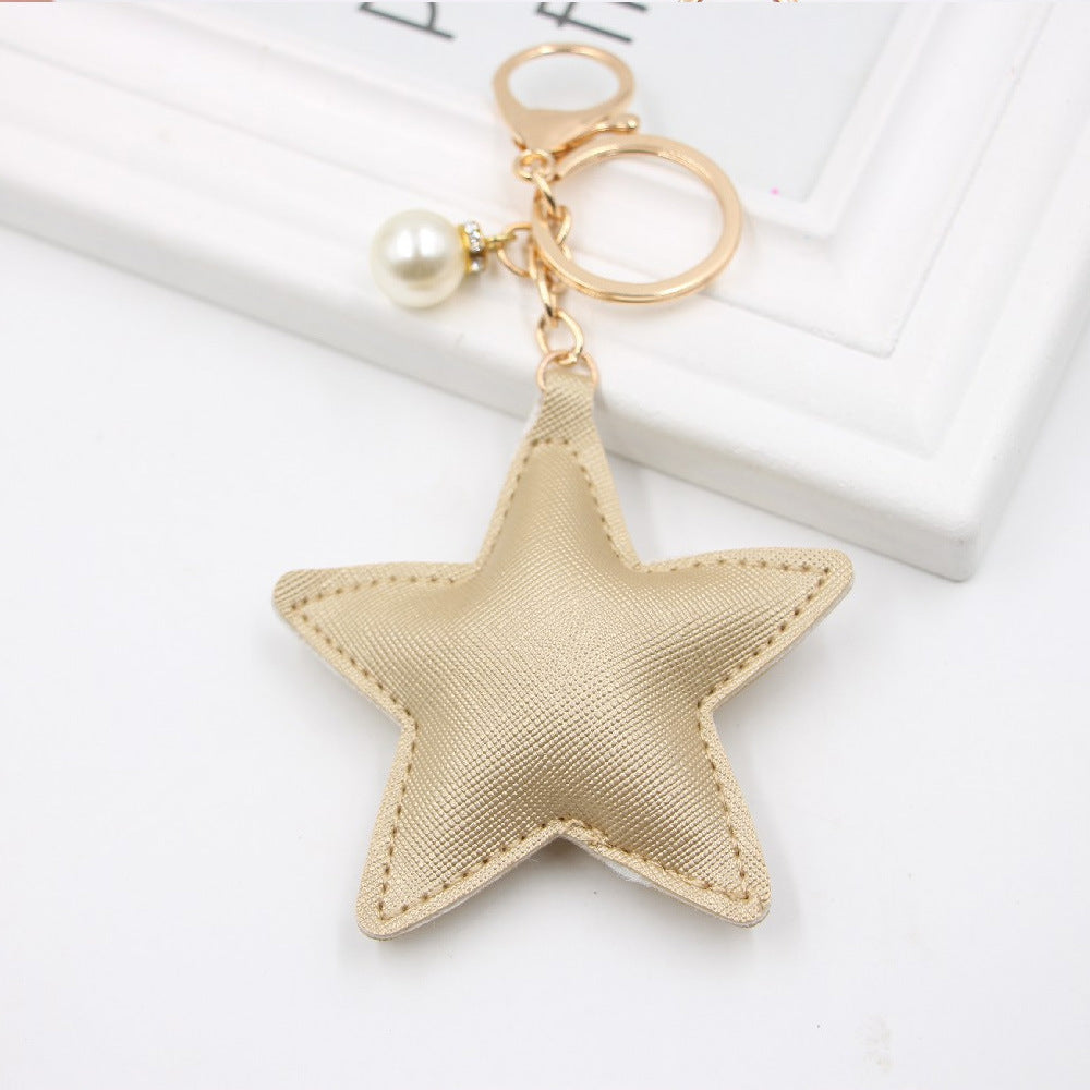 Fashion Star PU Leather Keychain Pendant Accessory