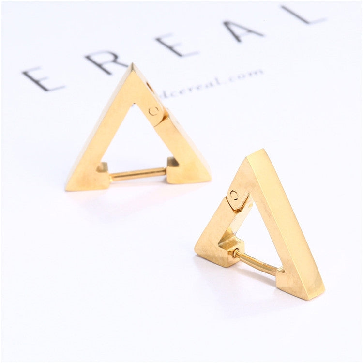 1 Piece Fashion Triangle Polishing Titanium Steel Earrings