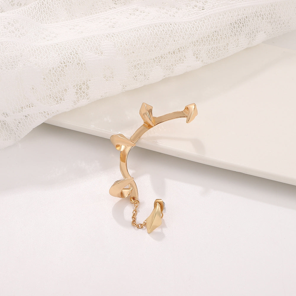 Gothic Sharp Teeth Alloy Chain Ear Cuff for Women