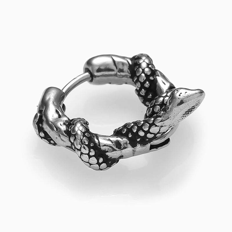Gothic Vintage Skull Star Stainless Steel Hoop Earrings