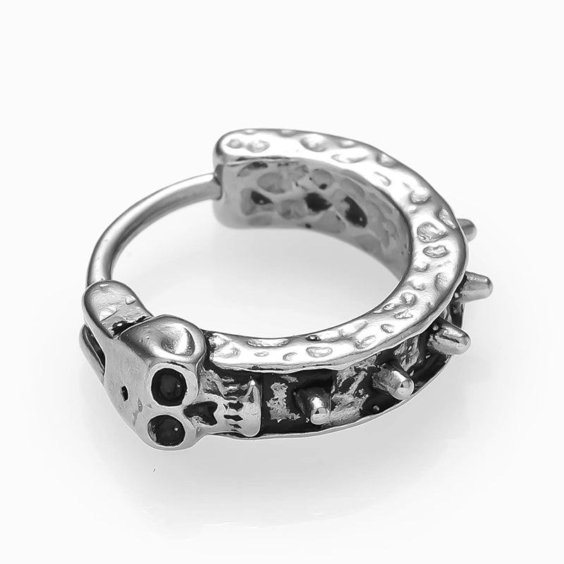 Gothic Vintage Skull Star Stainless Steel Hoop Earrings