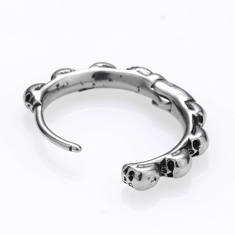 Gothic Vintage Skull Star Stainless Steel Hoop Earrings