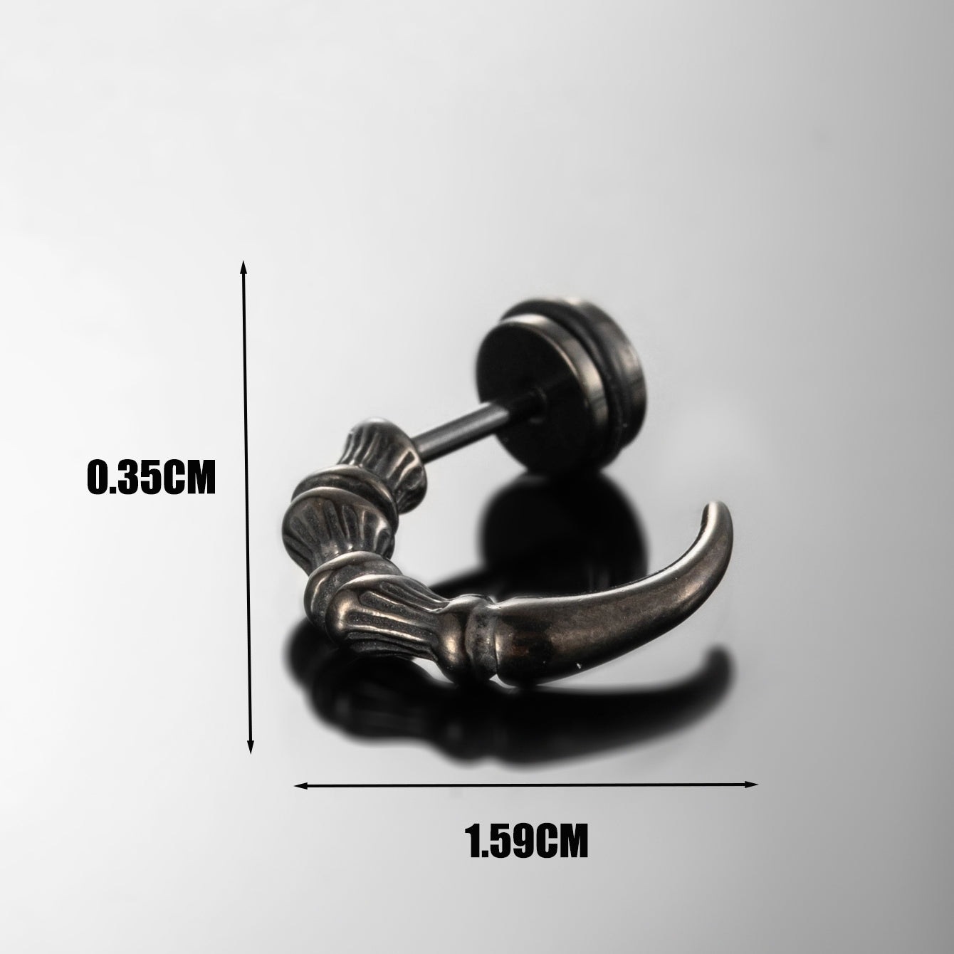 Hip-Hop Dragon Cross Stainless Steel Unisex Ear Studs