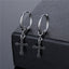 Hip-hop Cross Vintage Titanium Steel Men's Drop Earrings