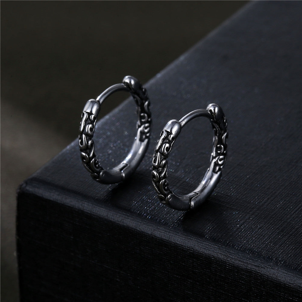 Geometric Titanium Steel Plated Unisex Hoop Earrings