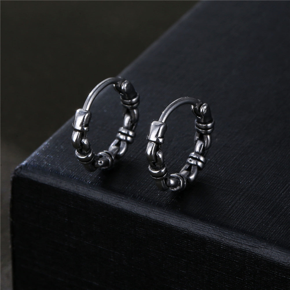 Hip-hop Geometric Titanium Steel Twisted Chain Unisex Earrings