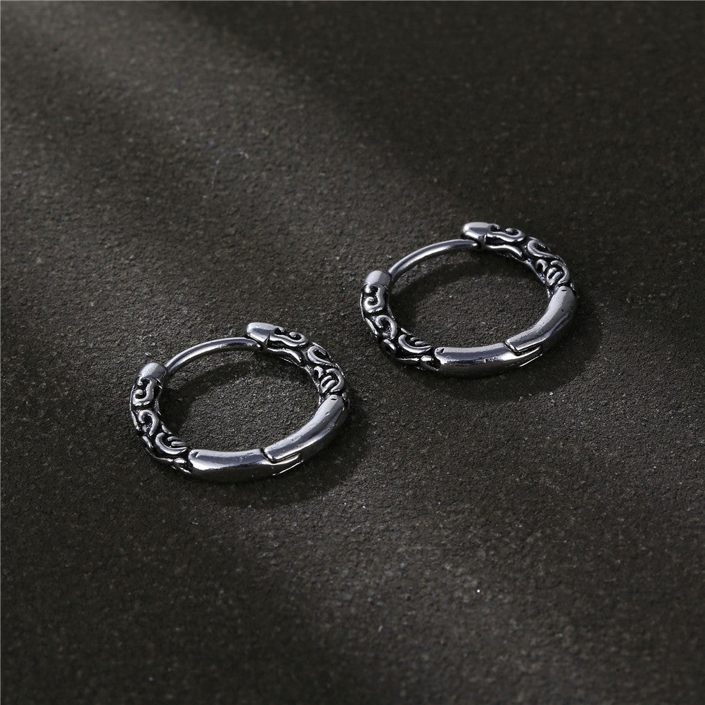 Geometric Titanium Steel Plated Unisex Hoop Earrings