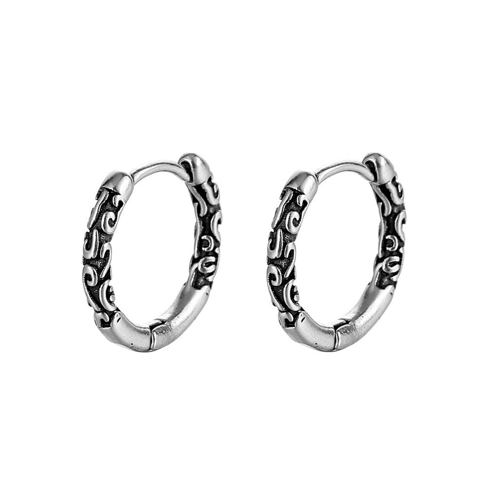 Geometric Titanium Steel Plated Unisex Hoop Earrings