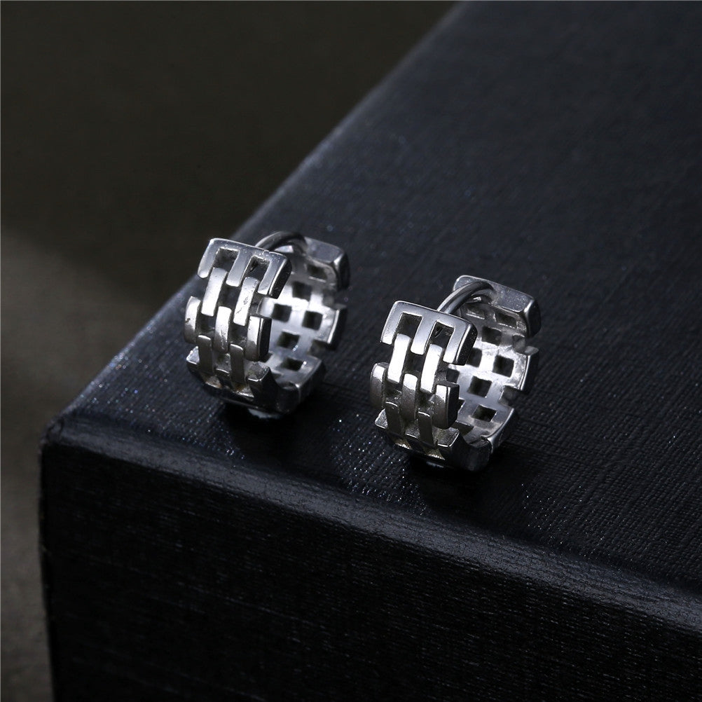 Hip-hop Geometric Titanium Steel Chain Men's Earrings