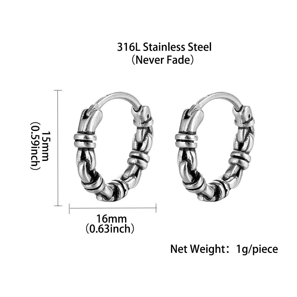 Hip-hop Geometric Titanium Steel Twisted Chain Unisex Earrings