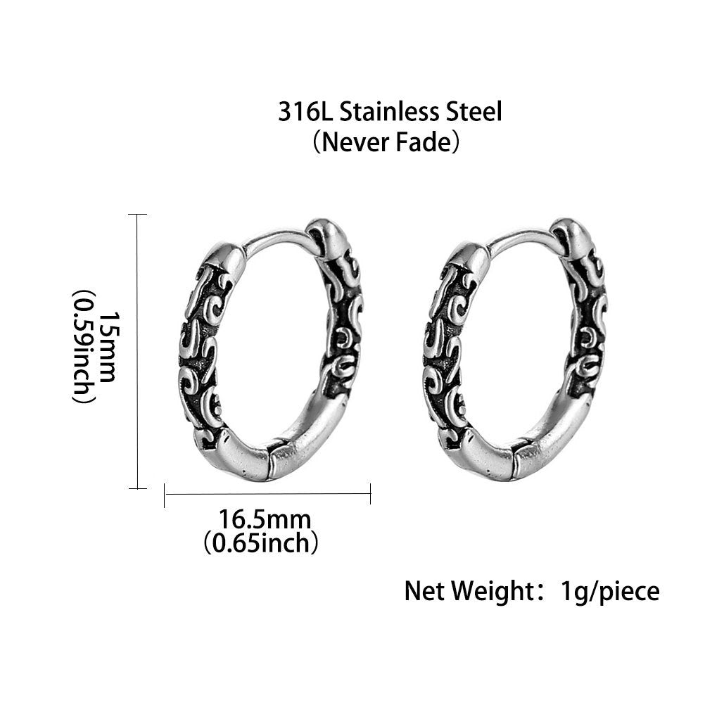 Geometric Titanium Steel Plated Unisex Hoop Earrings