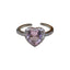 Ins Style Heart Shape Zircon Open Ring for Women - Silver Geometric Design