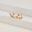 18K Gold Plated Leaf Marquise Lip Ring with Colorful T-Shaped Design