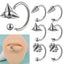 Stainless Steel Plated Horseshoe Lip and Nose Ring Piercing Stud
