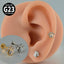 G23 Titanium Star Flower Zircon Lip and Ear Cartilage Studs - 18K Gold Plated Arrow-Shaped Piercing Jewelry