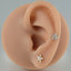 G23 Titanium Star Flower Zircon Lip and Ear Cartilage Studs - 18K Gold Plated Arrow-Shaped Piercing Jewelry