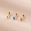 316 Stainless Steel Geometric Lip Rings with 3mm Australian Gemstones Piercing Jewelry