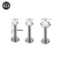 Titanium Alloy Zircon Stud Earrings & Lip Rings - Round & Four Claw Design