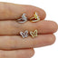 Butterfly Bow Knot Zircon Piercing Lip and Ear Studs - Stainless Steel & Gold Plated