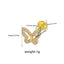 Butterfly Bow Knot Zircon Piercing Lip and Ear Studs - Stainless Steel & Gold Plated