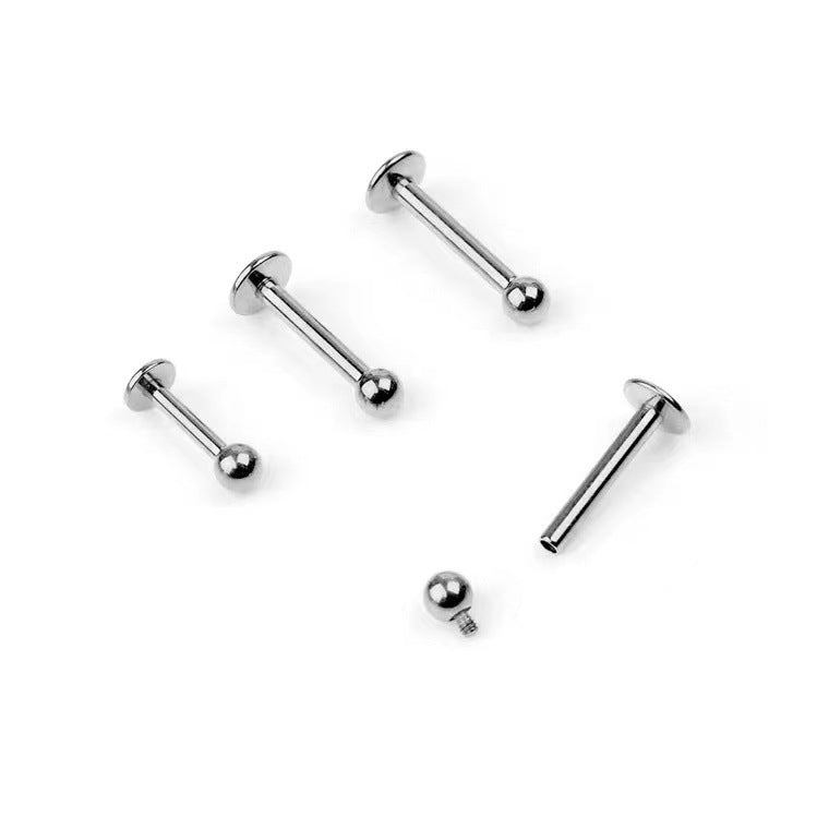 Classic Style Titanium Lip Rings - Solid Color & T-Shaped Body Piercing Jewelry