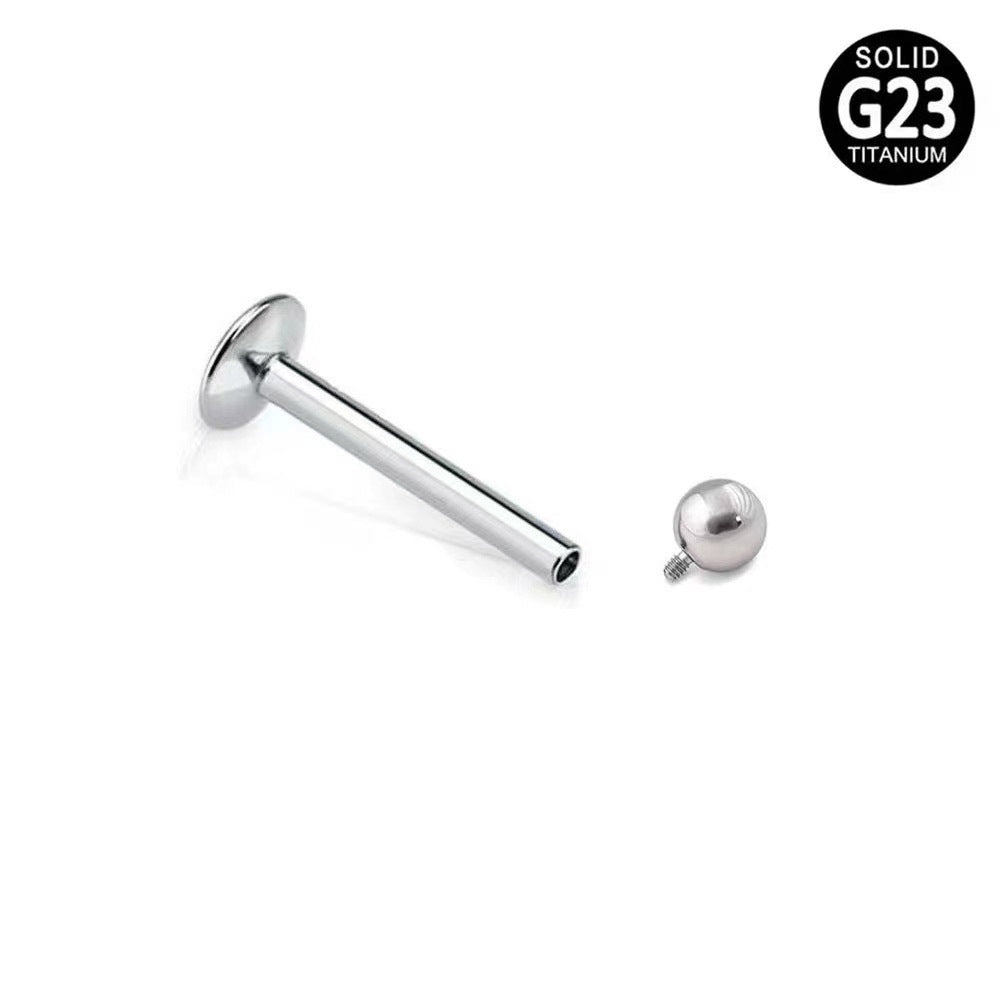 Classic Style Titanium Lip Rings - Solid Color & T-Shaped Body Piercing Jewelry