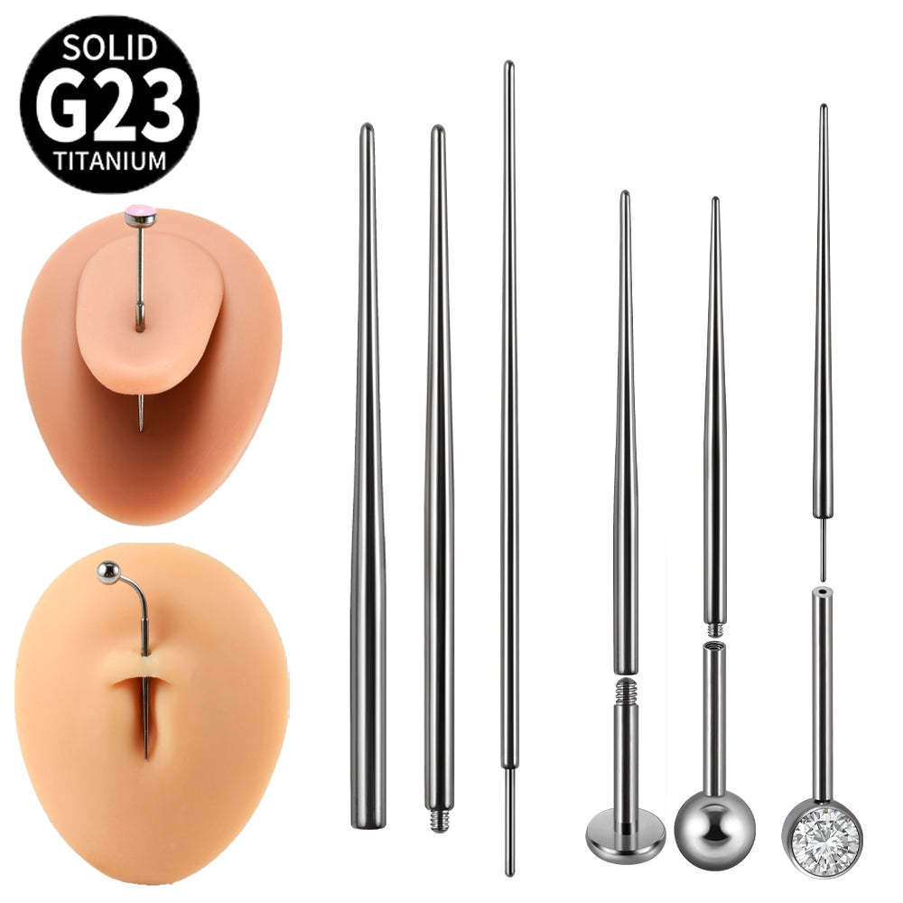 G23 Titanium Lip, Belly, Tongue, and Eyebrow Rings with Guide Pin