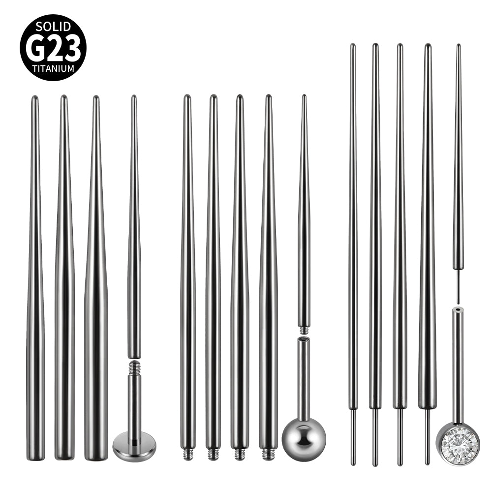 G23 Titanium Lip, Belly, Tongue, and Eyebrow Rings with Guide Pin