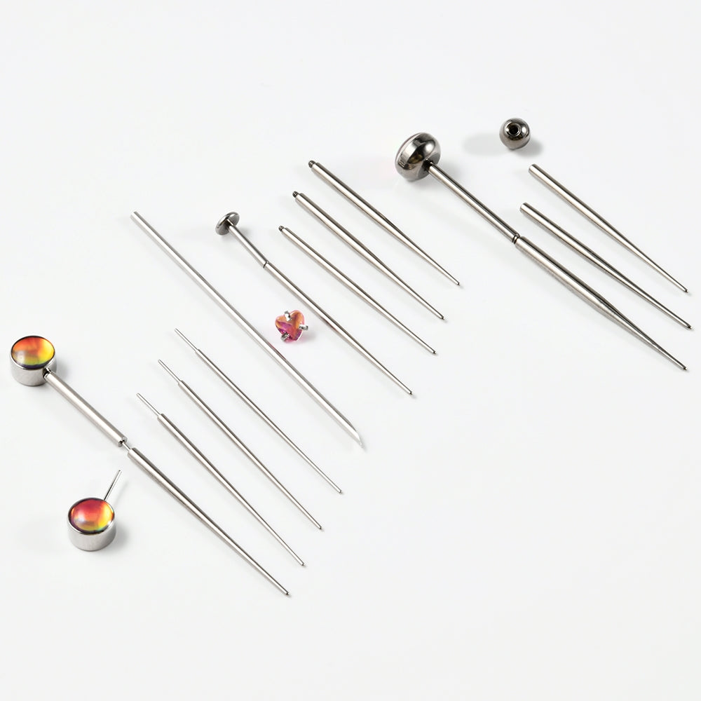 G23 Titanium Lip, Belly, Tongue, and Eyebrow Rings with Guide Pin