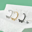 18K Gold Plated Stainless Steel Zircon Lip Rings - Punk Snake Horseshoe Pierced Ear and Lip Studs with Internal Threads