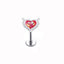 Heart Shape Opal Lip Rings 316 Stainless Steel White Gold Plated Labret Piercing Jewelry