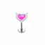 Heart Shape Opal Lip Rings 316 Stainless Steel White Gold Plated Labret Piercing Jewelry