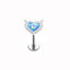 Heart Shape Opal Lip Rings 316 Stainless Steel White Gold Plated Labret Piercing Jewelry