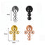 18K Gold Plated Cross Lip Rings & Stainless Steel Piercing Studs Set