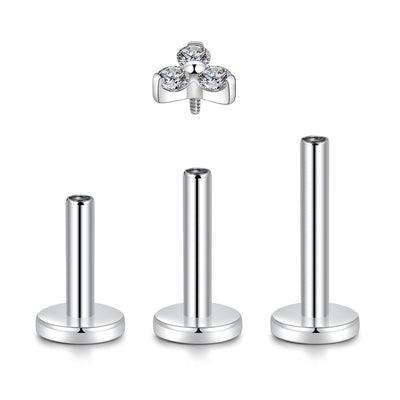 G23 Titanium Geometric Zircon Inlay Lip and Ear Jewelry