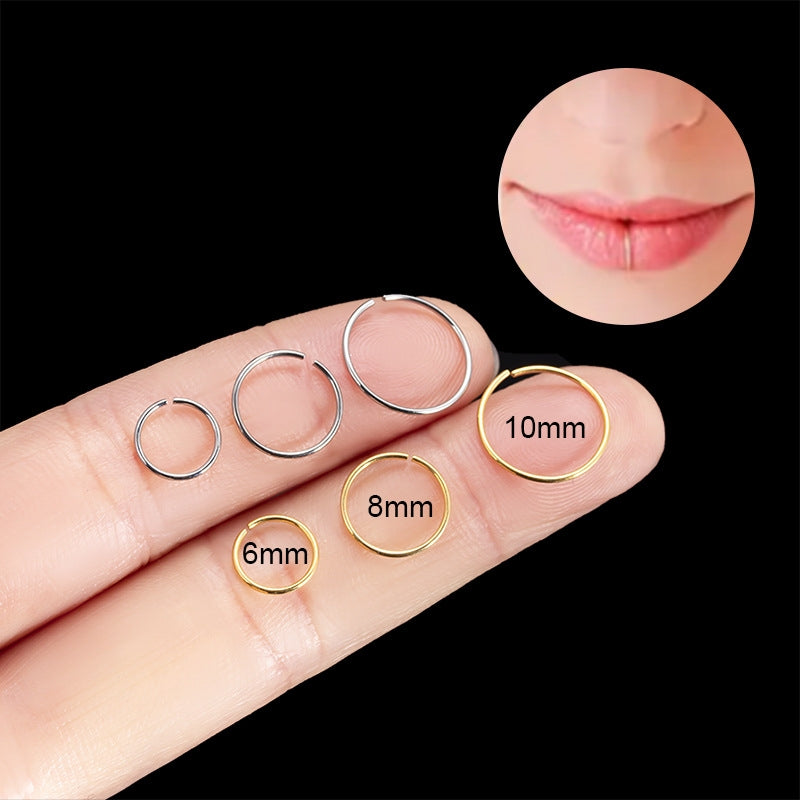 Geometric Titanium Lip and Nose Ring Cartilage Earrings 20G Piercing Jewelry